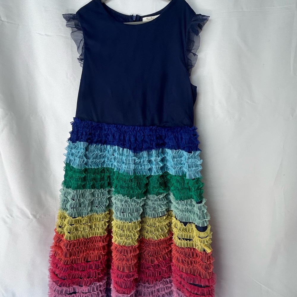 MiniBoden girls sz11-12 rainbow tulle dress